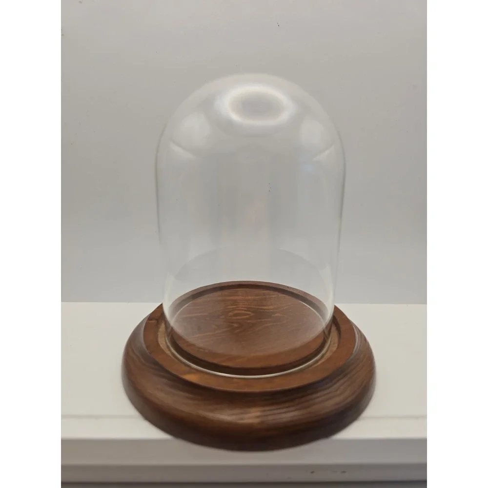 Small Glass Wood‎ Base Dome Display